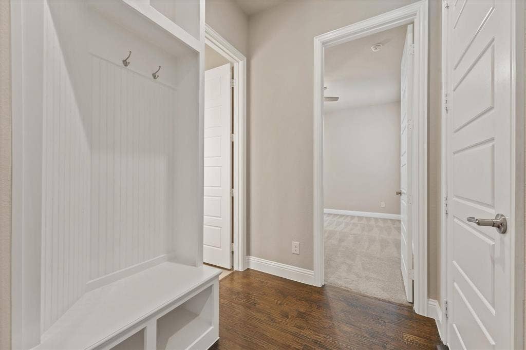 10846 Smoky Oak Trail, Argyle, TX 76226 Mud room storage right off the two car garage