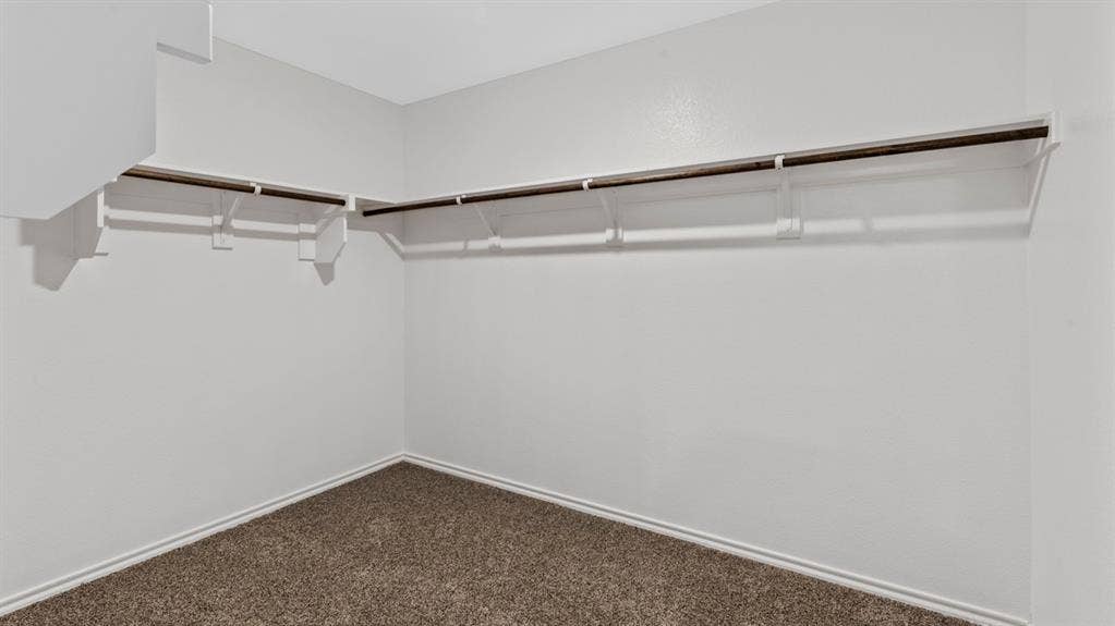 401 Banner Avenue, Royse City, TX 75189 Walk-in closet featuring white painted walls, white trim, and neutral-toned carpeting