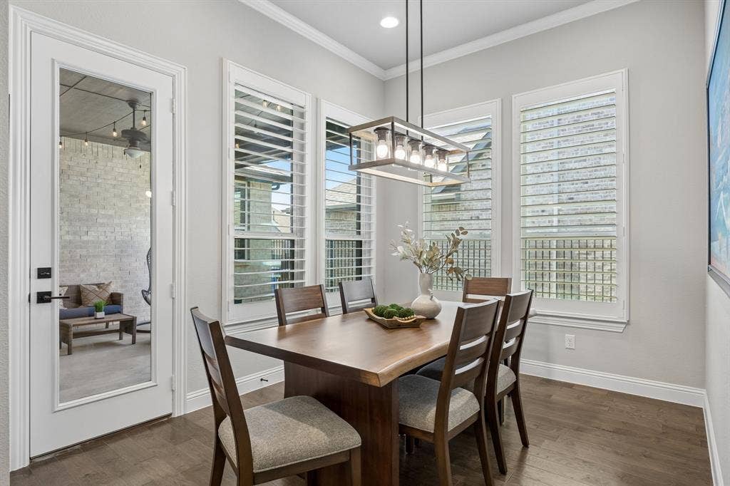 1107 Maverick Drive, Allen, TX 75013 Dining room with designer lighting