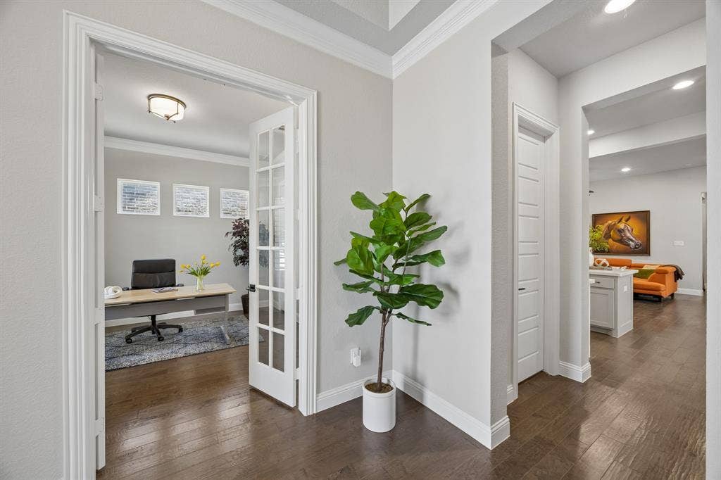 1107 Maverick Drive, Allen, TX 75013 Beautiful hardwood floors and French doors on office