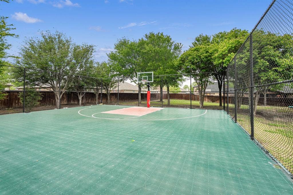 Basketball court for the neighborhood to enjoy.