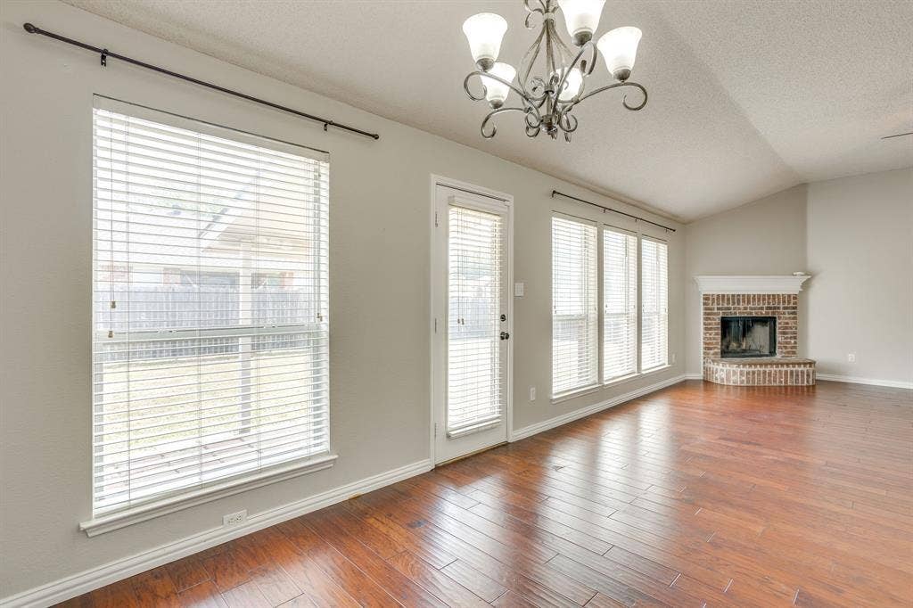 400 Bretts Way, Burleson, TX 76028 Living room windows/back door