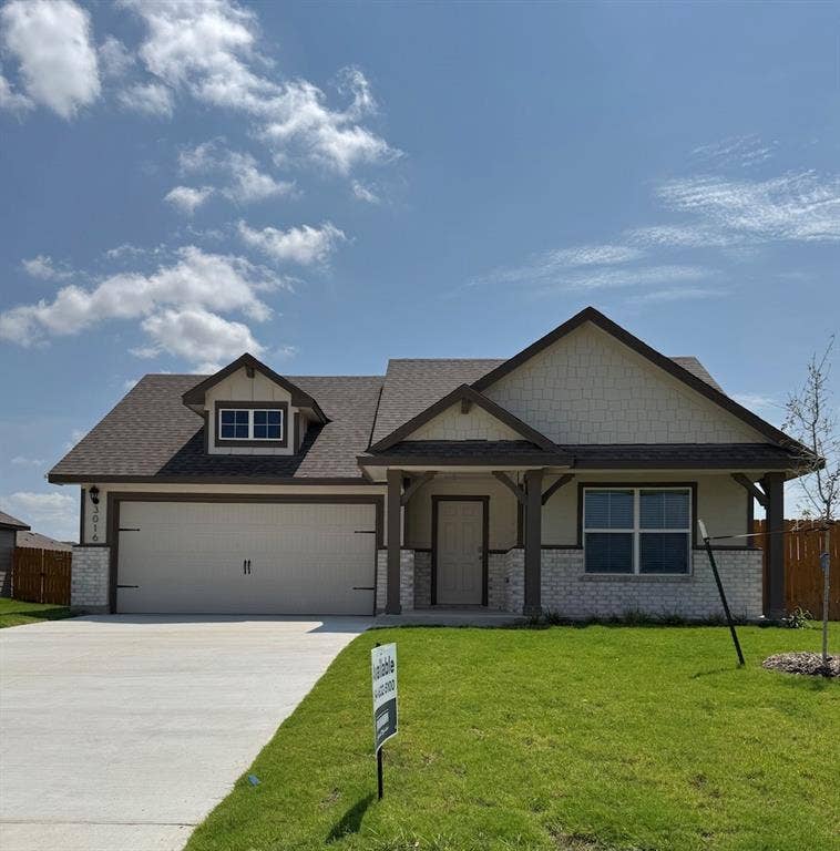 3016 Cyprian Road, Lorena, TX 76655 Craftsman-style exterior with stone and siding accents