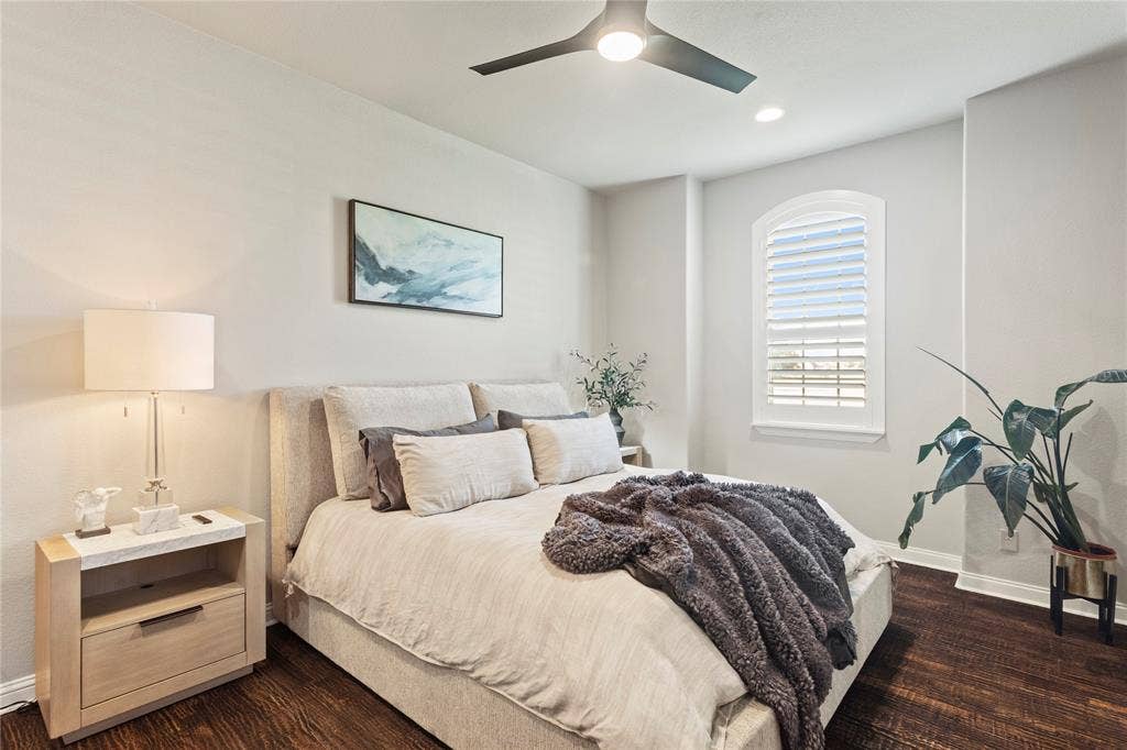 623 Calm Water Cove, Princeton, TX 75407 Wood-finish flooring, recessed lighting, and a ceiling fan with integrated lighting