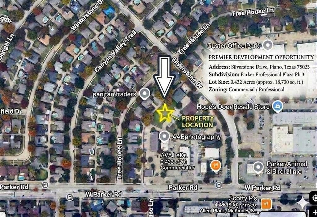 Site Plan. Displaying the property location and relevant development opportunity details