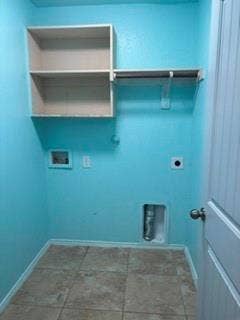 1316 Shelley Drive, Burleson, TX 76028 Tiled flooring with built-in shelving, a clothes rod, and appliance hookups