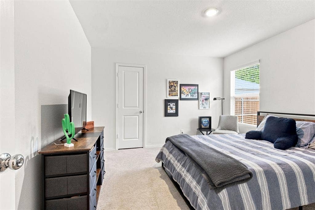 3409 Flicker Lane, McKinney, TX 75071 Wall-to-wall carpeting, recessed lighting, and a white paneled door