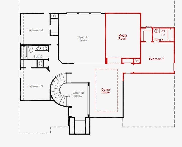 245 Wheatgrass Road, Waxahachie, TX 75165 Ames 5th bedroom and media room