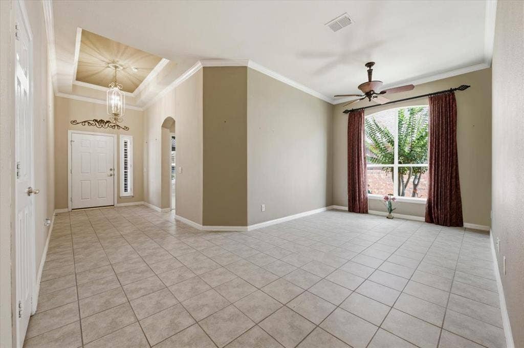 929 Oakland Hills Drive, Fairview, TX 75069 Open to the Study or 2nd living area - picture prior to updated paint and drapes removed