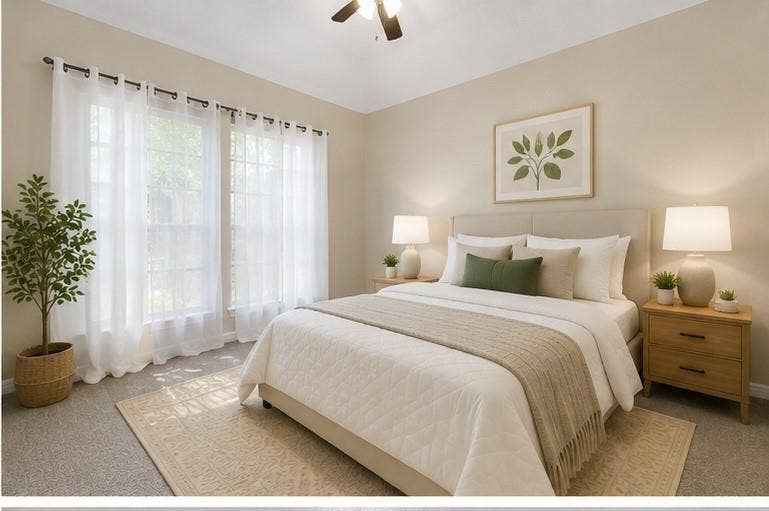 4001 Arrowcrest Lane, Garland, TX 75044 Digital staging of bedroom