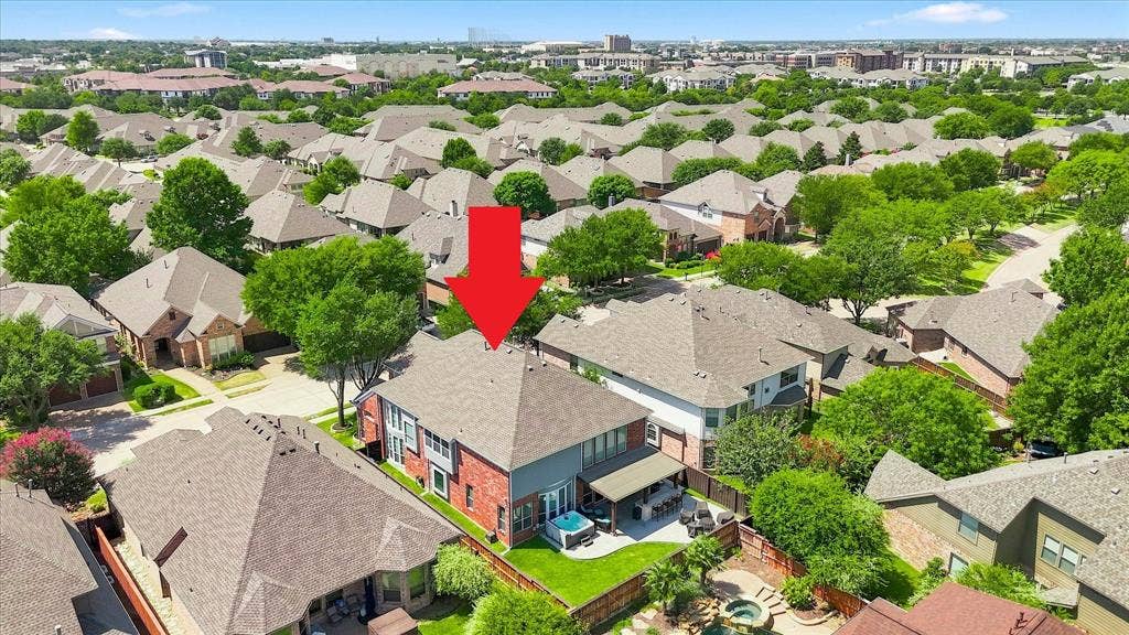 Aerial view of the backyard