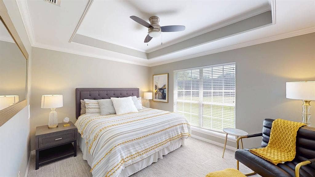 4130 Sagemont Lane, Tyler, TX 75707 Including a tray ceiling, large window, measures 11'x14'.