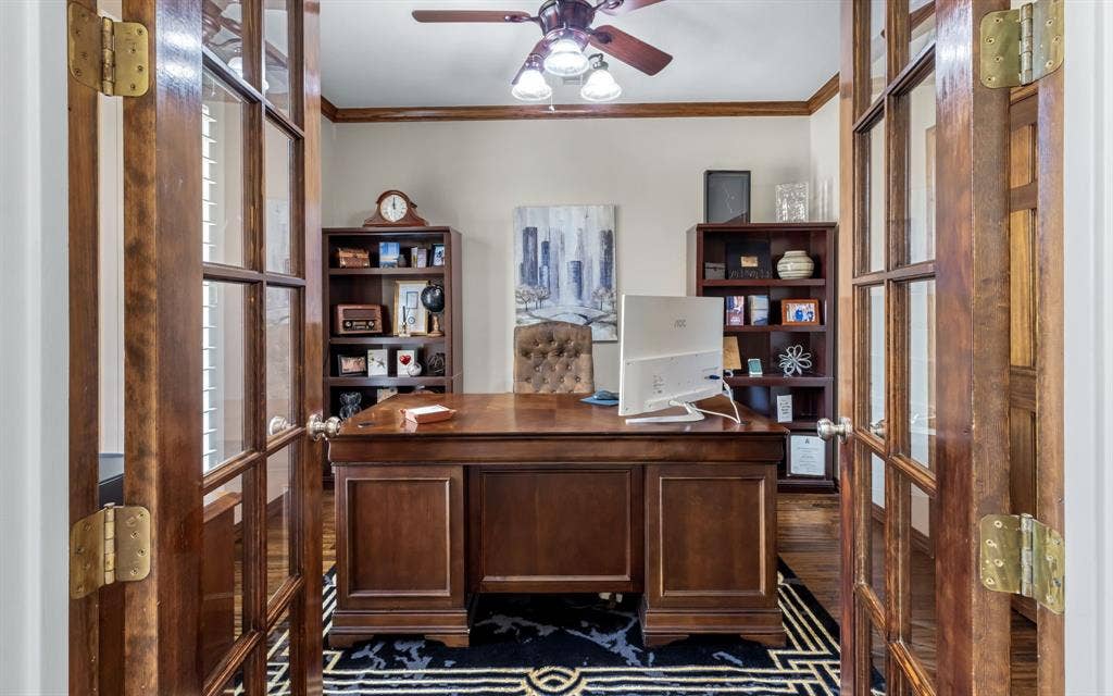 1708 Chessington Lane, McKinney, TX 75072 Office is framed by gorgeous french doors and has a large closet.
