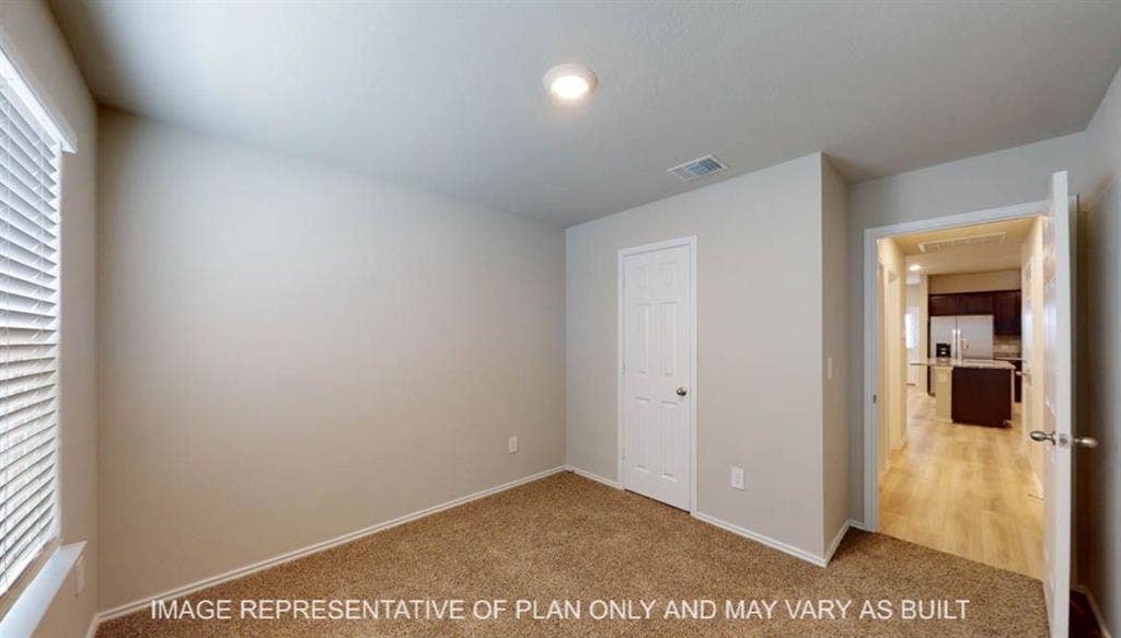 3112 Cyprian Road, Lorena, TX 76655 Carpeted room with recessed lighting and a window with blinds