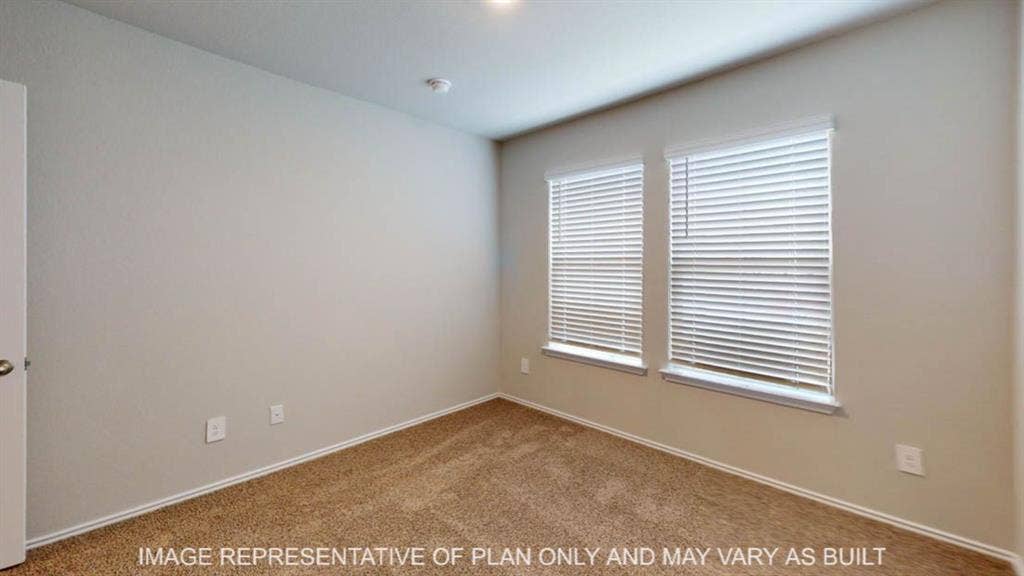 3112 Cyprian Road, Lorena, TX 76655 Neutral-toned walls, carpeted flooring, and two windows with blinds