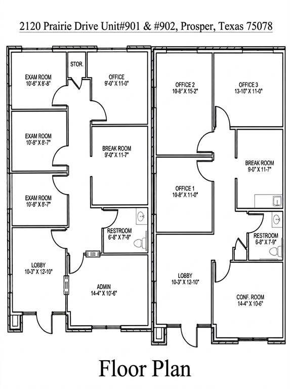 2120 Prairie Drive, 901 & #902, Prosper, TX 75078 Floor plan