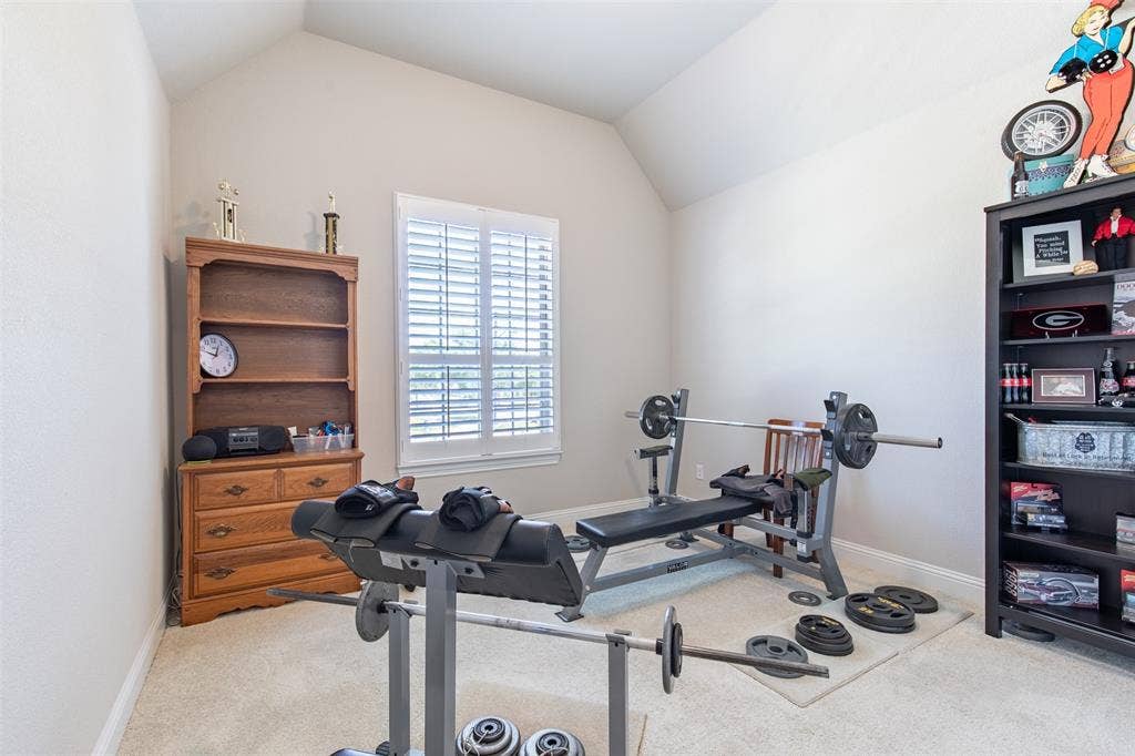 1101 10th Street, Argyle, TX 76226 Secondary bedroom at the front of the house is currently being used as a gym.