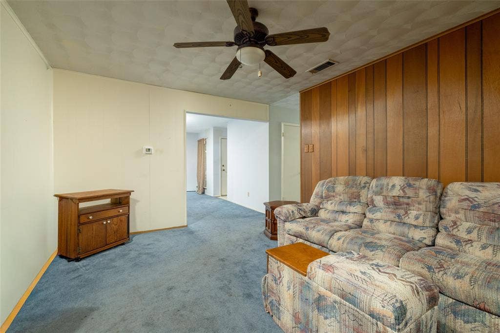 Wood paneling accent wall