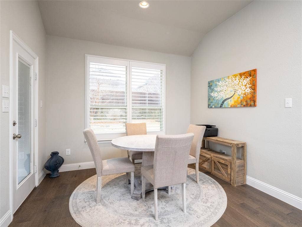 Angled ceiling with recessed lighting