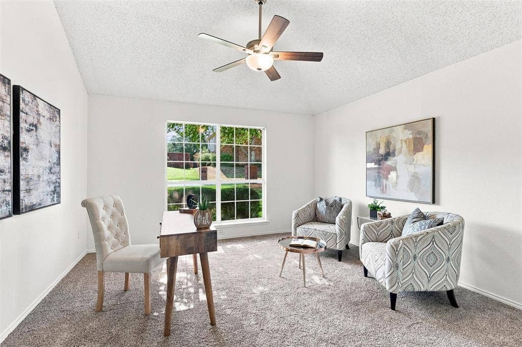 1110 Harvard Lane, Allen, TX 75002 Sitting room or Office off the Primary Bedroom. Large Room to be used as flex or bonus.