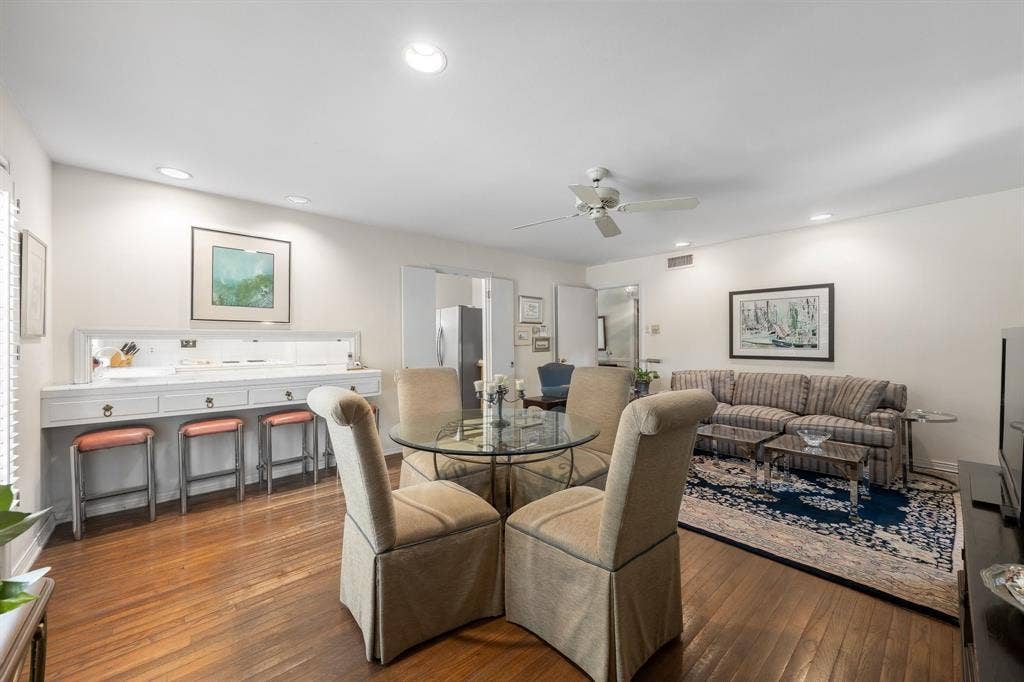 13828 Hillcrest Road, Dallas, TX 75240 Family Room with bar seating.