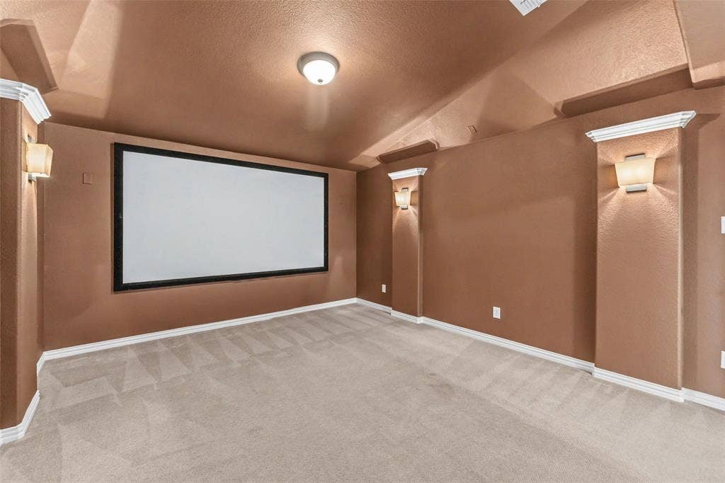 Media room with projector and screen