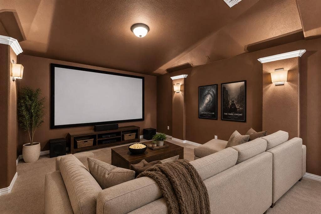 Media room-virtually staged