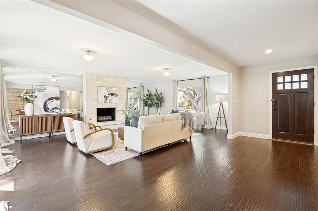 Spacious living area perfect for hosting large groups indoors and out.