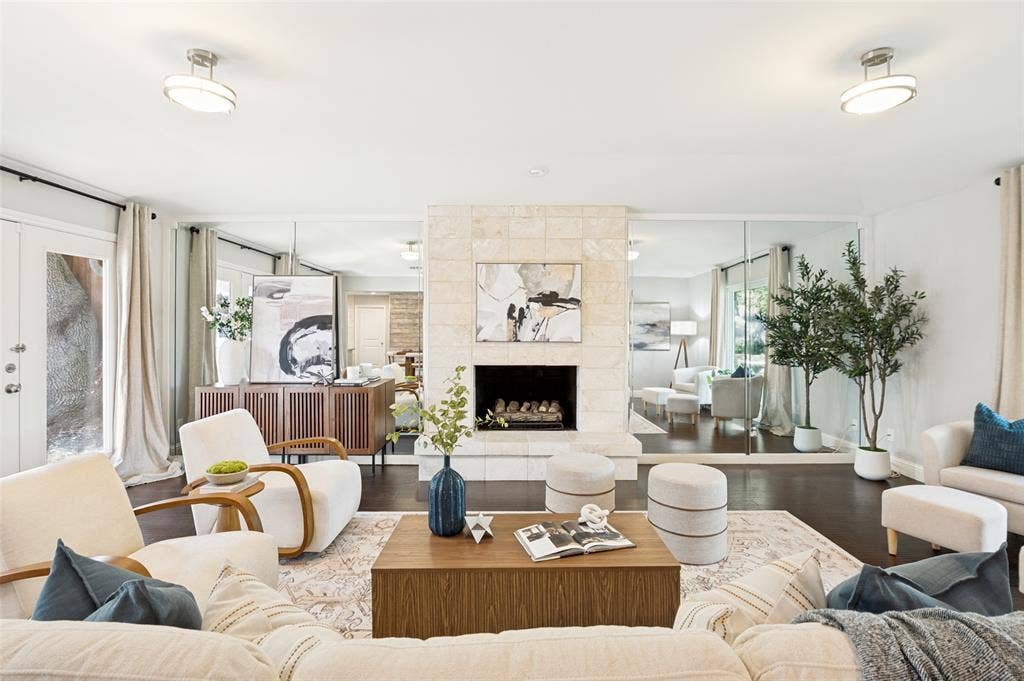 Windows on both sides of the room allow for lots of natural lighting.