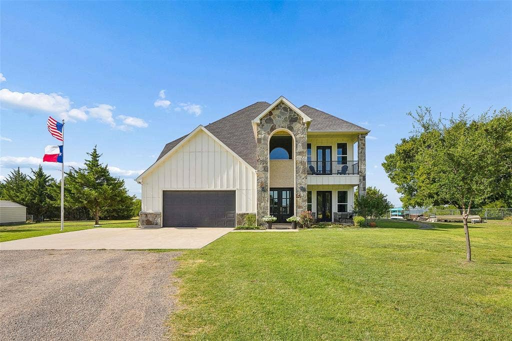 Custom home backing to the lake