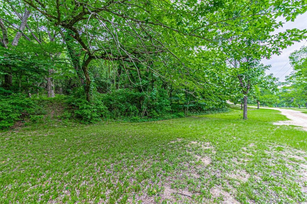 3018 River View Court, Granbury, TX 76048 Expansive green space with abundant mature trees and a gravel pathway