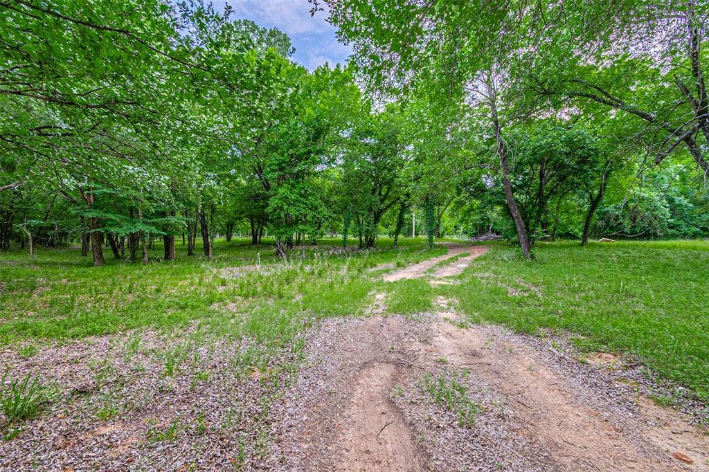 3018 River View Court, Granbury, TX 76048 Gravel pathway through a wooded setting with mature trees and expansive green space
