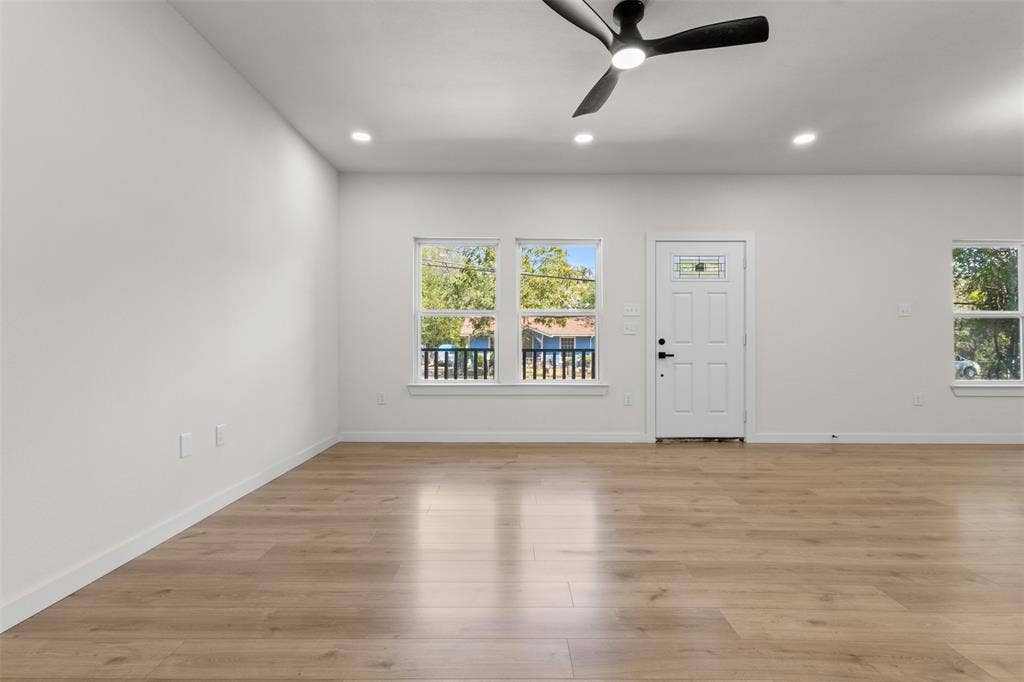 333 Levant Avenue, Dallas, TX 75217 Wood-finish flooring throughout, recessed lighting, and a ceiling fan