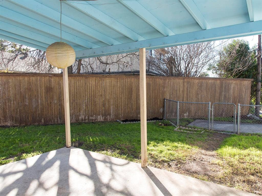 1725 Mapleton Drive, Dallas, TX 75228 Covered, attached patio.