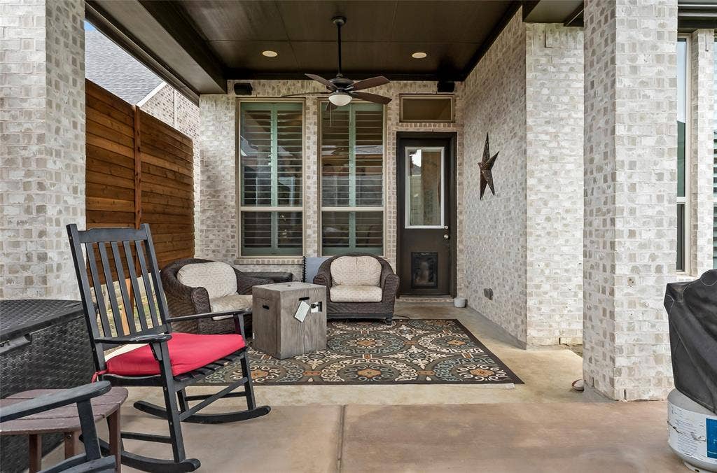 1113 12th Street, Argyle, TX 76226 View of patio / terrace with ceiling fan