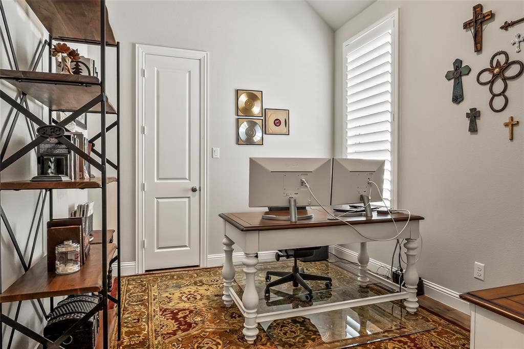 1113 12th Street, Argyle, TX 76226 Office space with hardwood / wood-style floors and lofted ceiling