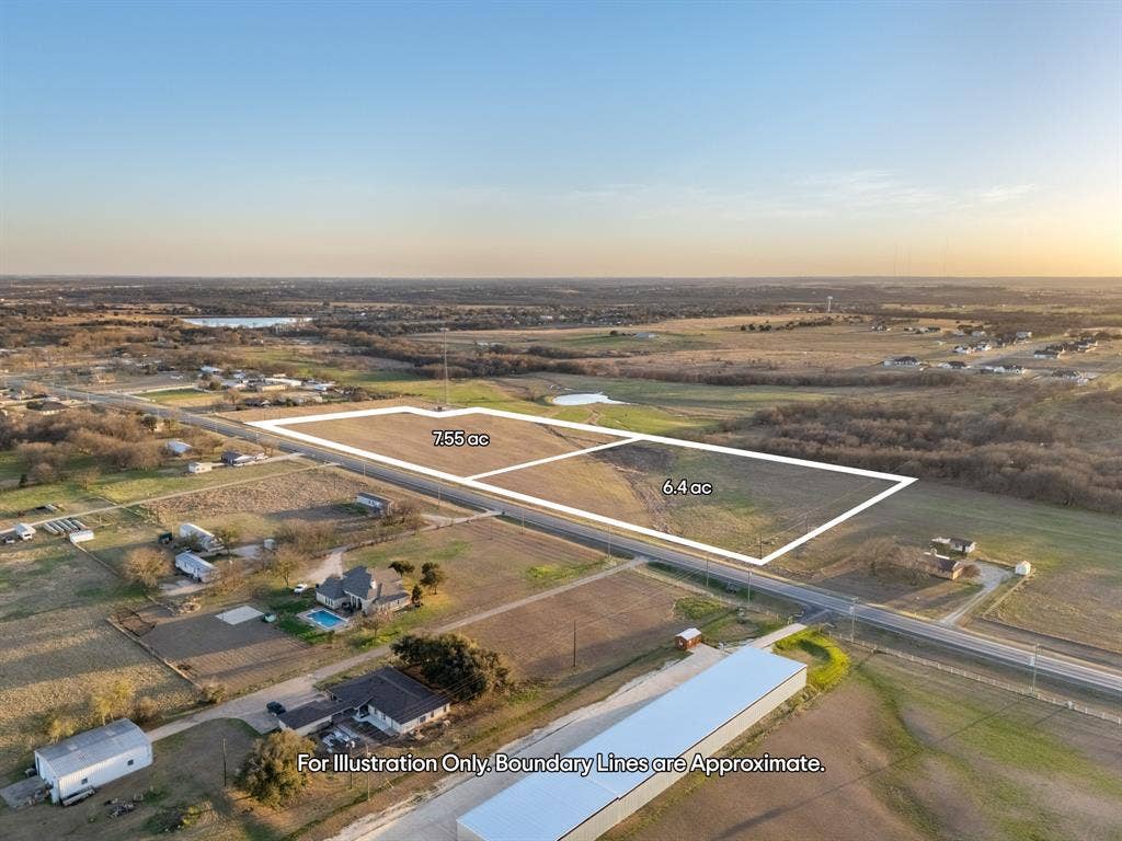 5854 Old Lorena Road, Lorena, TX 76655 Expansive open land parcels totaling 7.55 acres and 6.4 acres, featuring cleared ground and road frontage
