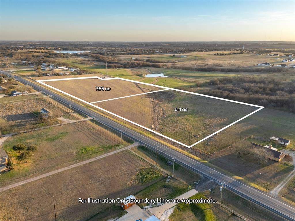 5854 Old Lorena Road, Lorena, TX 76655 Expansive acreage featuring 7.55 acres and 6.4 acres of open land, with a paved road frontage
