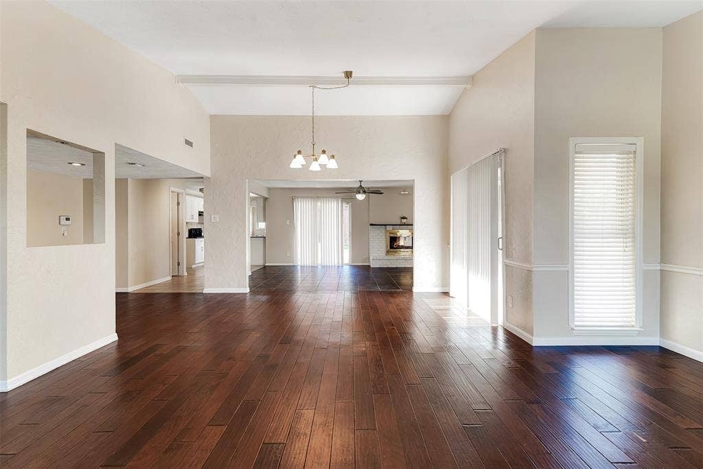 925 Lombardy Drive, Plano, TX 75023 Living Room and Dining Area With Wood Floors