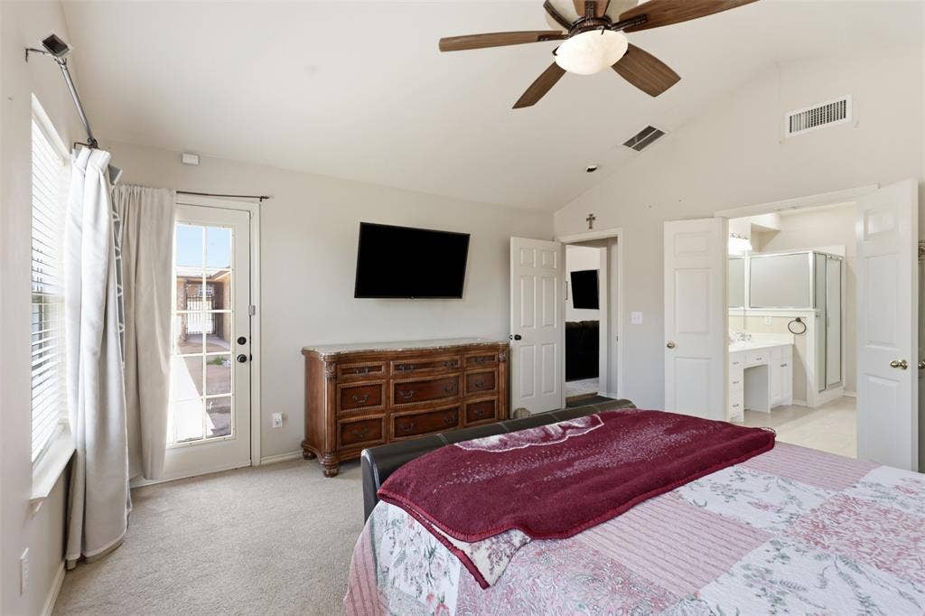 5642 County Road 597, Farmersville, TX 75442 Primary bedroom has access to the covered patio and pool area.