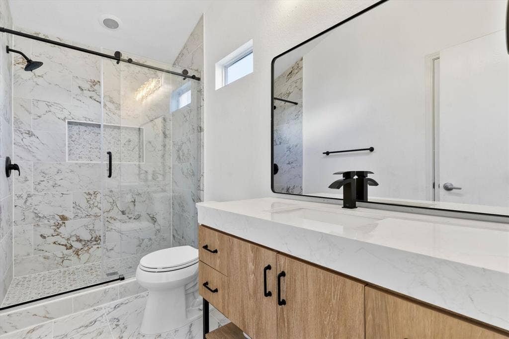 6241 Adonia Drive, Fort Worth, TX 76131 Remodeled with new vanity and shower.