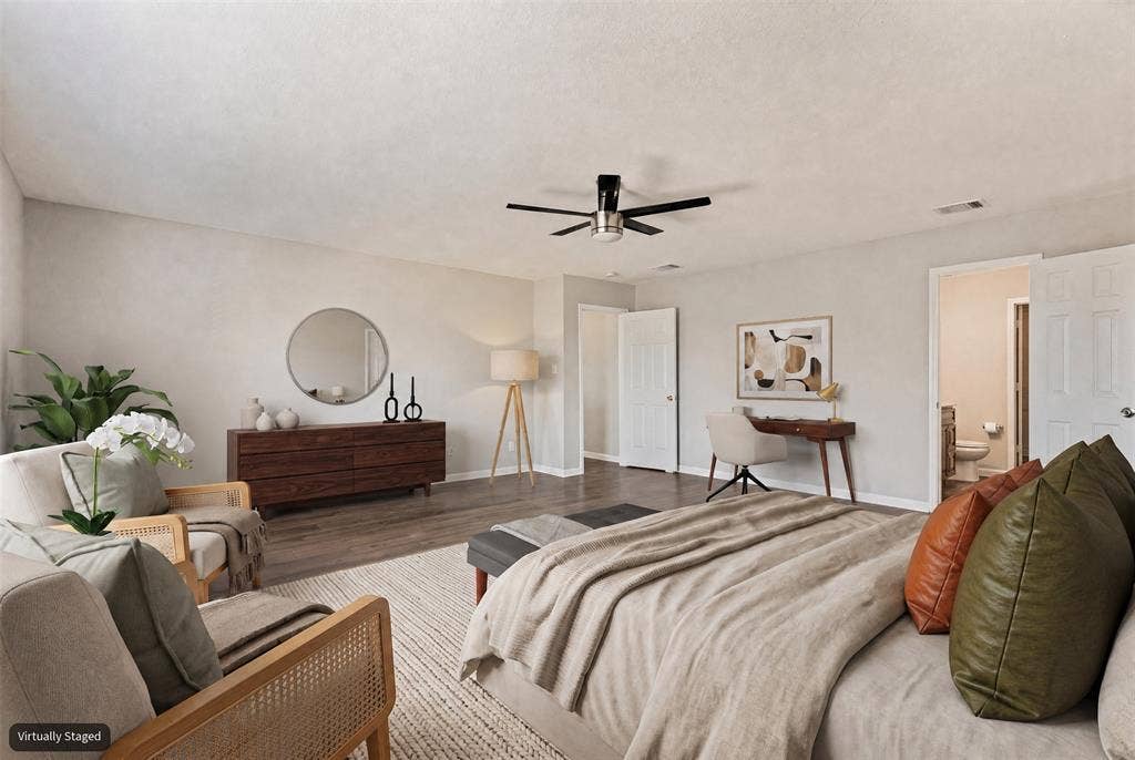 Oversized Primary Bedroom- Staged