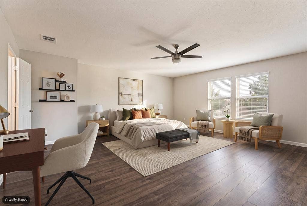 Oversized Primary Bedroom- Staged