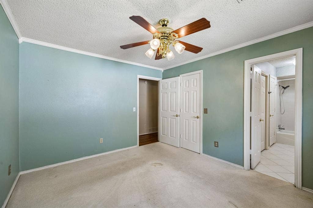 The third bedroom has a walk-in closet convenient Jack-n-Jill bath.