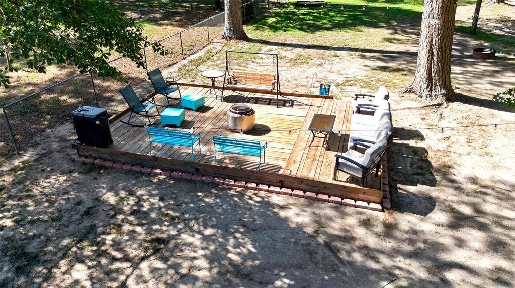 21165 Charina Circle, Chandler, TX 75758 Outdoor deck with firepit