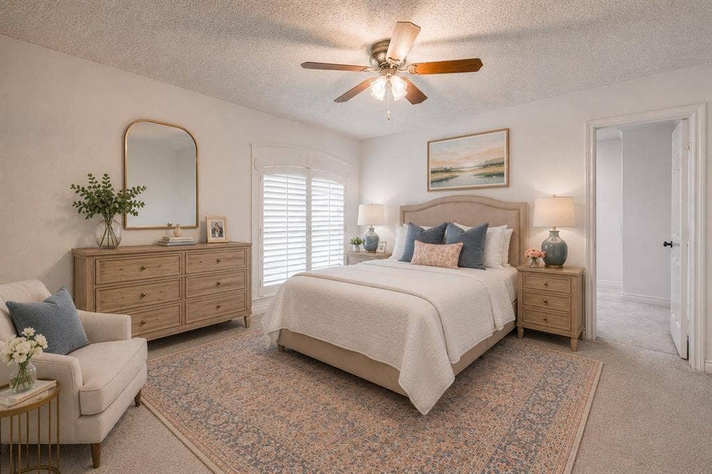 2509 Shadow Lane Drive, McKinney, TX 75072 Virtually staged downstairs bedroom staged as bedroom