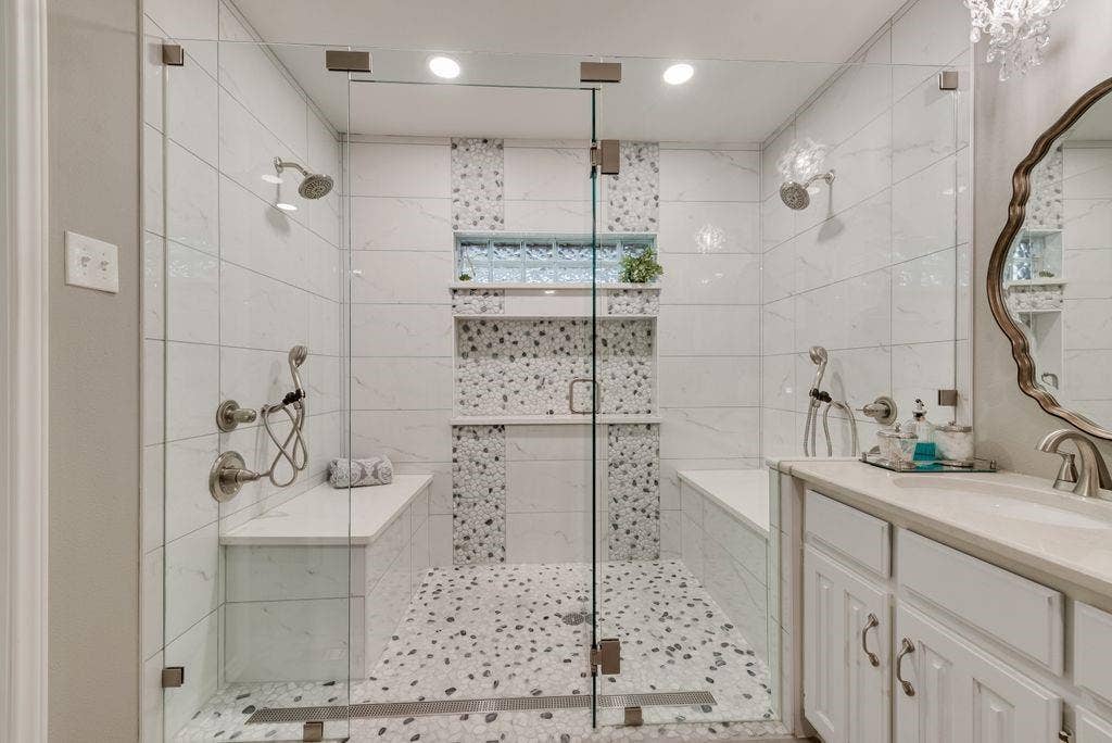 3713 Ridgewood Drive, Grand Prairie, TX 75052 Shower has dual shower heads