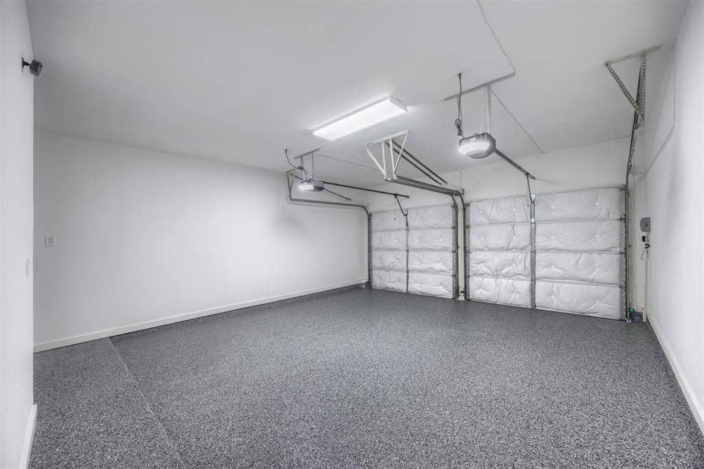 4203 N Capistrano Drive, Dallas, TX 75287 The garage has been totally renovated and updated. Each garage door is insulated with 3M insulation. New Chaberlain Premier, quiet belt driven with battery backup, single lens LED camera, My Q Smart Control. Two remotes, exterior openers for mounting are included. Flooring is 100% Polyurea System, UV Stable, Torginol Chip, Polyaspartic Top Coat.