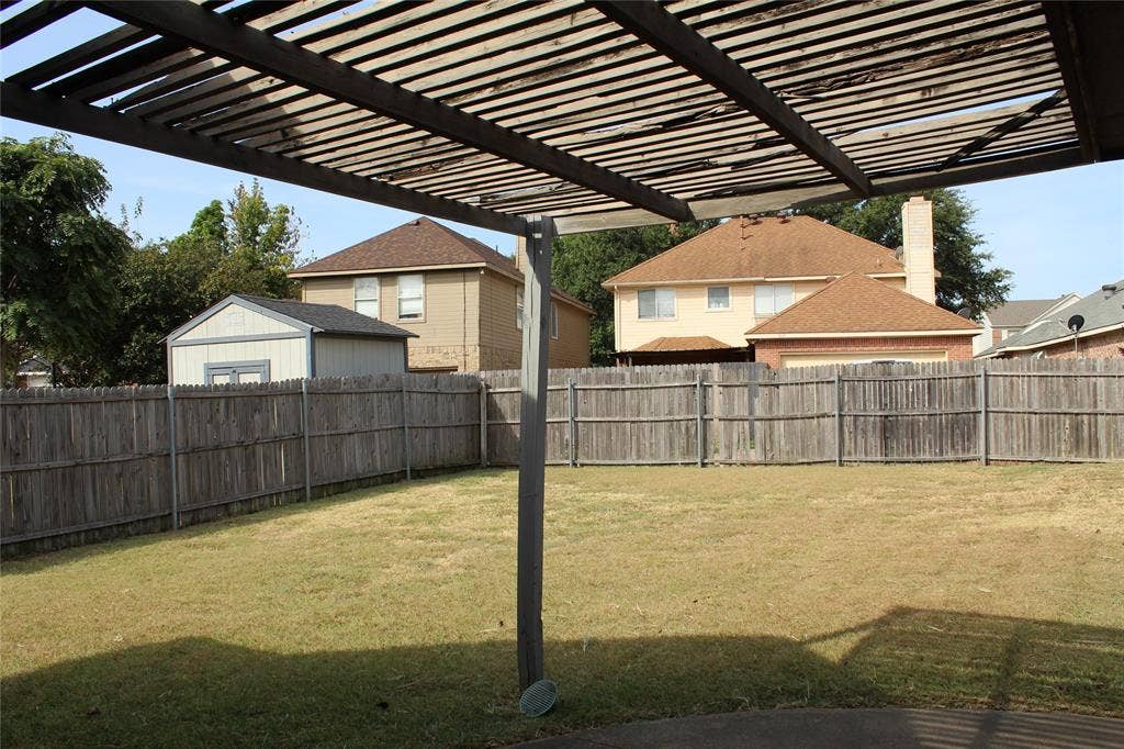 1629 Tuley Street, Cedar Hill, TX 75104 Backyard view from covered porch