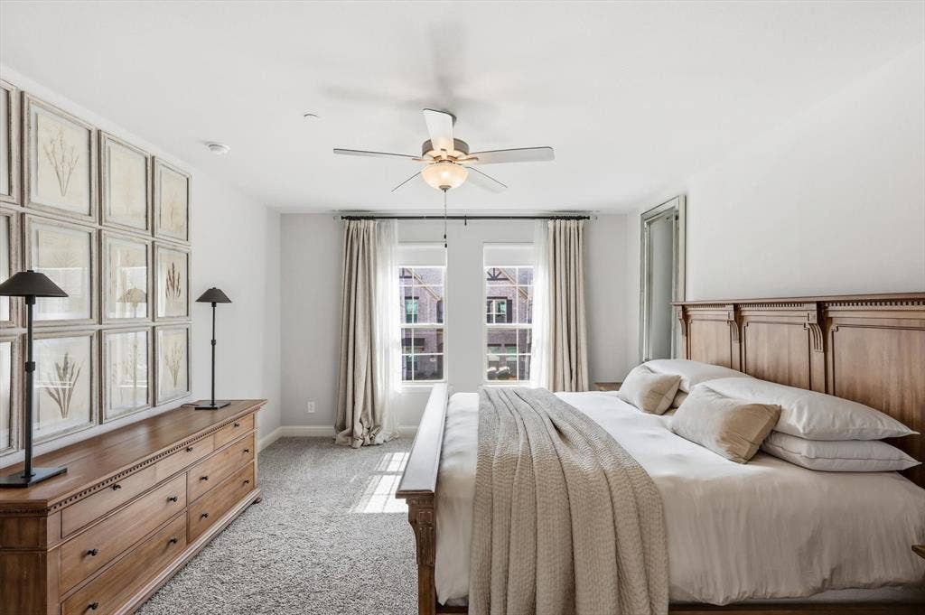 12952 Wymeth Drive, Farmers Branch, TX 75234 Spacious primary bedroom with two walk-in closets and lots ample natural light.